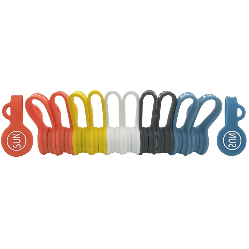 Sunficon 10 Pack Cable Clips Organizers Earbuds Cords Organizers Magnetic Twist Ties Bookmark Whiteboard Noticeboard Fridge Magn