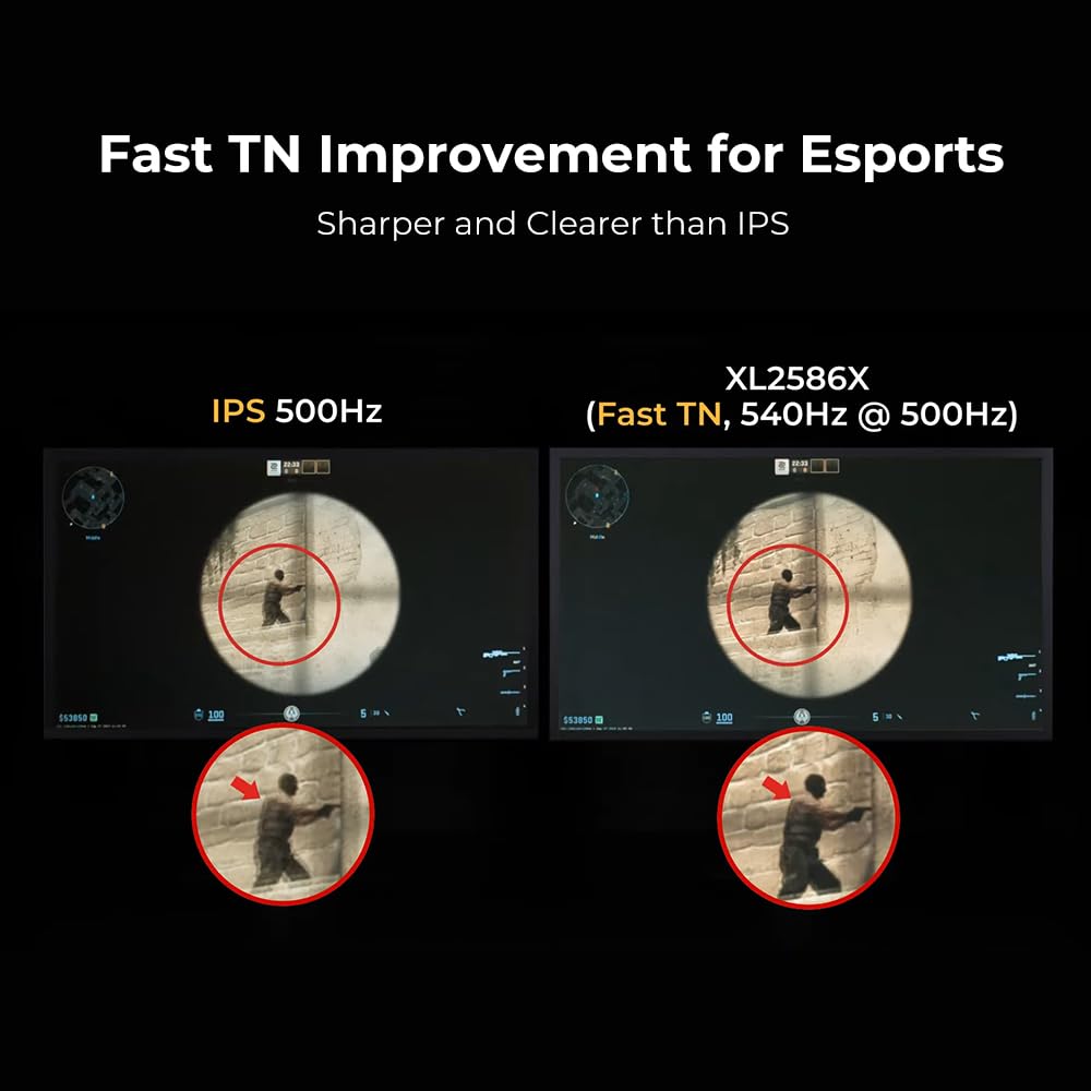 Benq Zowie Xl2586X | 24.1 | Fast Tn 540Hz Gaming Monitor For Esports | Motion Clarity Dyac2 | 1080P | Xl Setting To Share | Shie