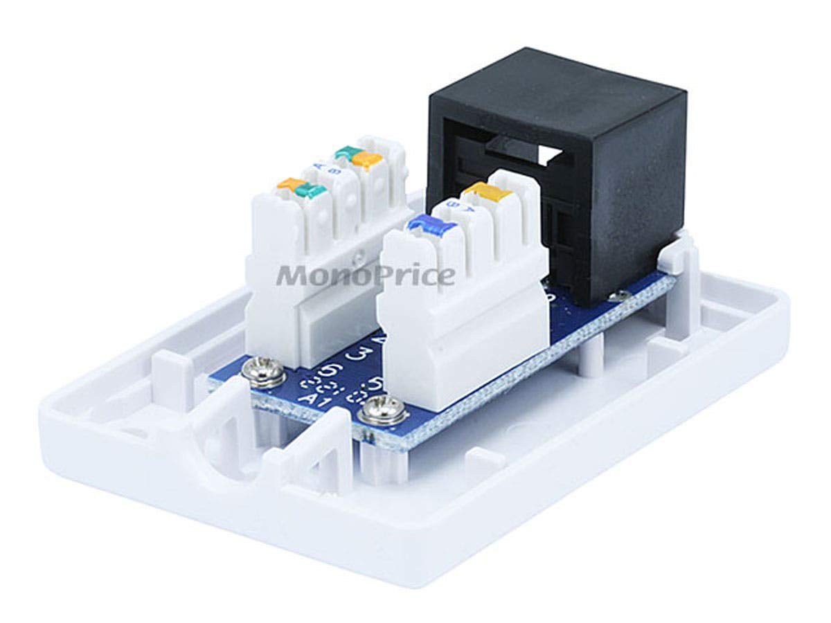 Monoprice Surface Mount Box Cat5E Single (107090), White