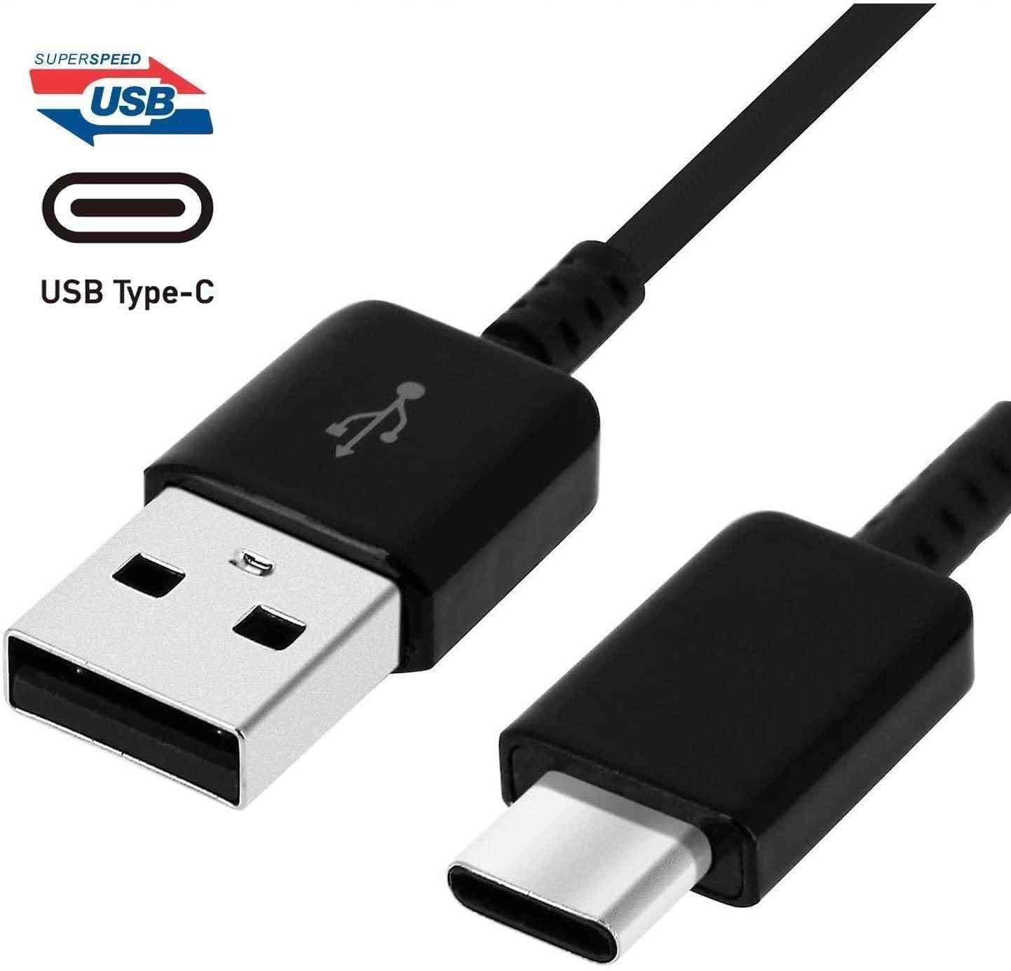 UrbanX Fast Charger with 6.6FT USB Type C Cable & OTG Adapter, 15W, Black for Samsung Galaxy S9/S10/Note 8/9/A Series