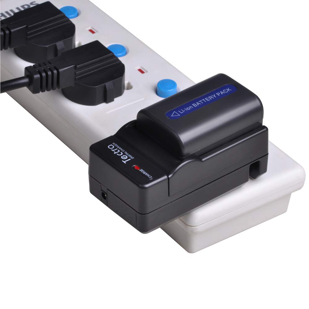 Tectra 2 Pack Np Fm50 Battery And Charger Kit For Sony Np Fm30 Np Fm51 Np Qm50 Np Qm51 Np Fm55H And Hdr Hc1 Trv280 Trv350 Trv250