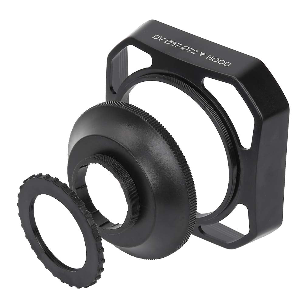 Serounder 37mm/72mm DV Camera Lens Hood, Sun Shade/ - Reduces Lens and Glare - Blocks Excess Sunlight