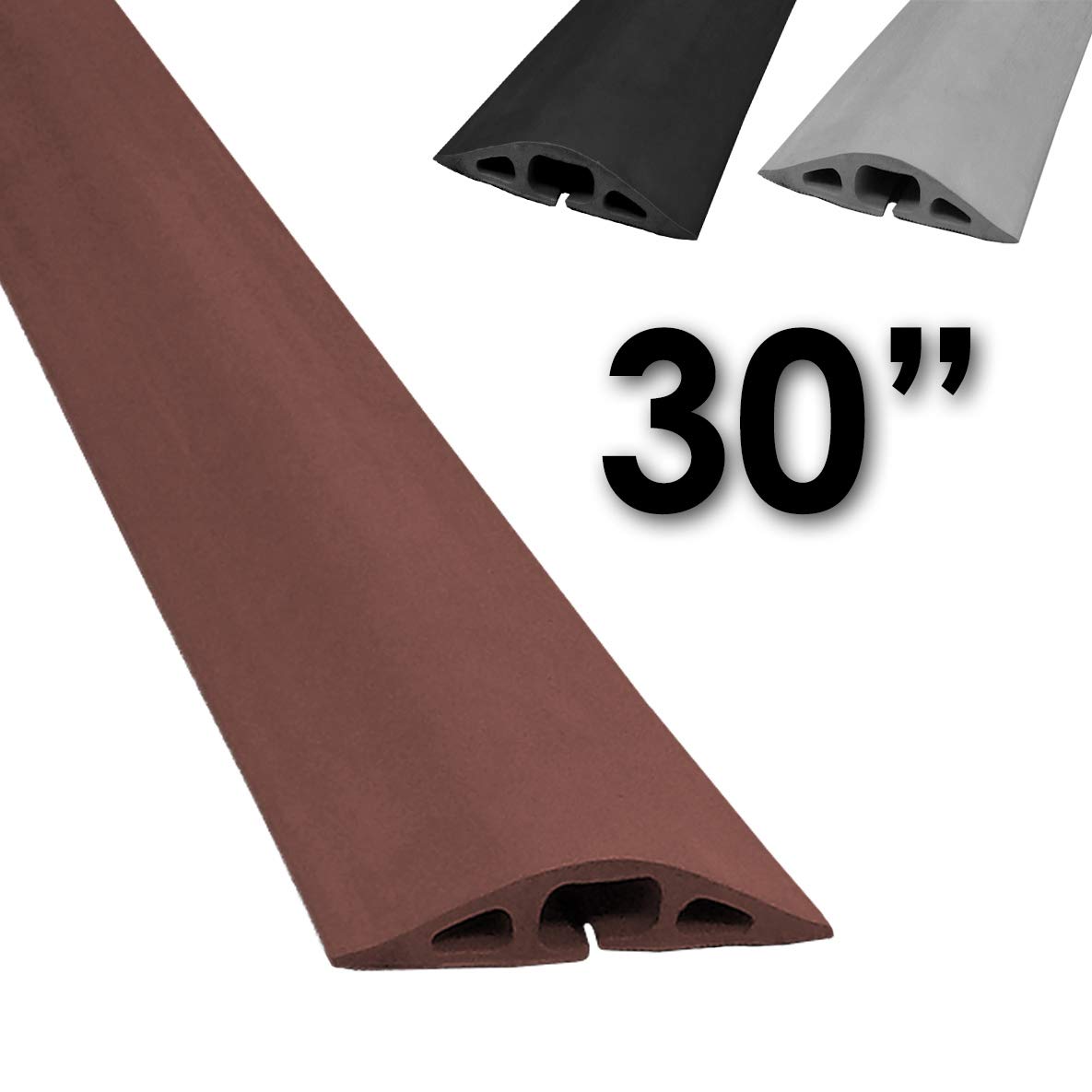 Electriduct D 2 Rubber Duct Cord Cover   30 Inch (2.5 Feet) Brown Floor Cable Protector