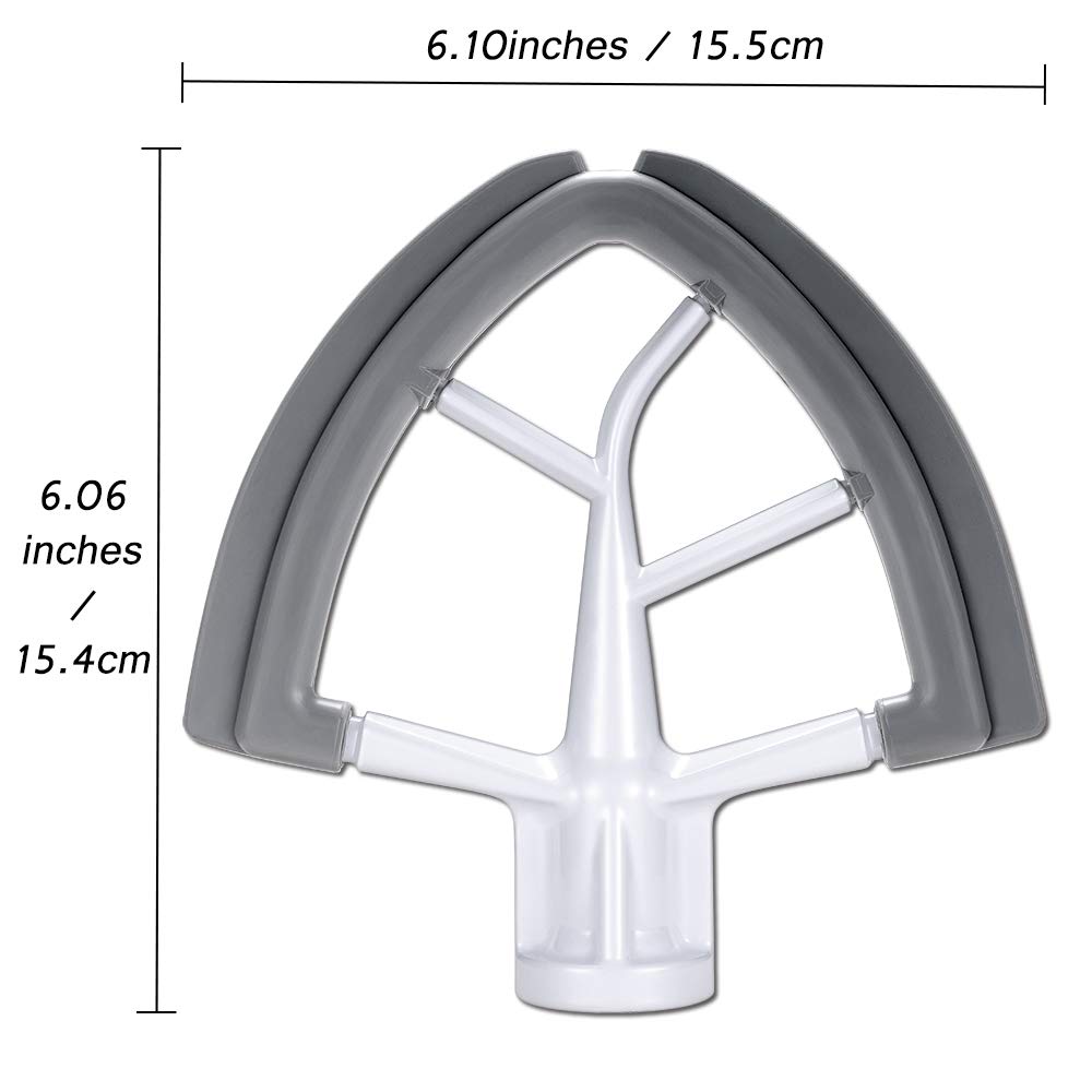 Flex Edge Beater For Kitchenaid 4.5/5 Qt Tilt Head Stand Mixer, Beater With Double Silicone Edge, Mixer Paddle, Perfect 4.5/5 Qu