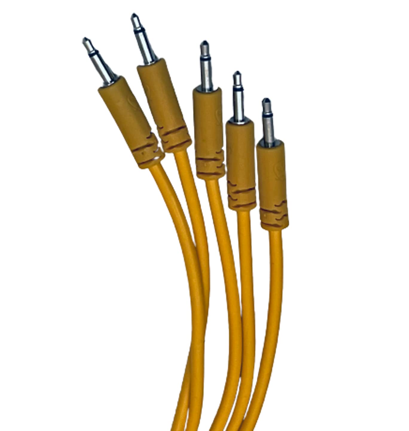 Starving Students Music Supplies - Luigis Modular Spaghetti Eurorack Patch Cables - Package of 5 Gold/Orange Cables (60cm)