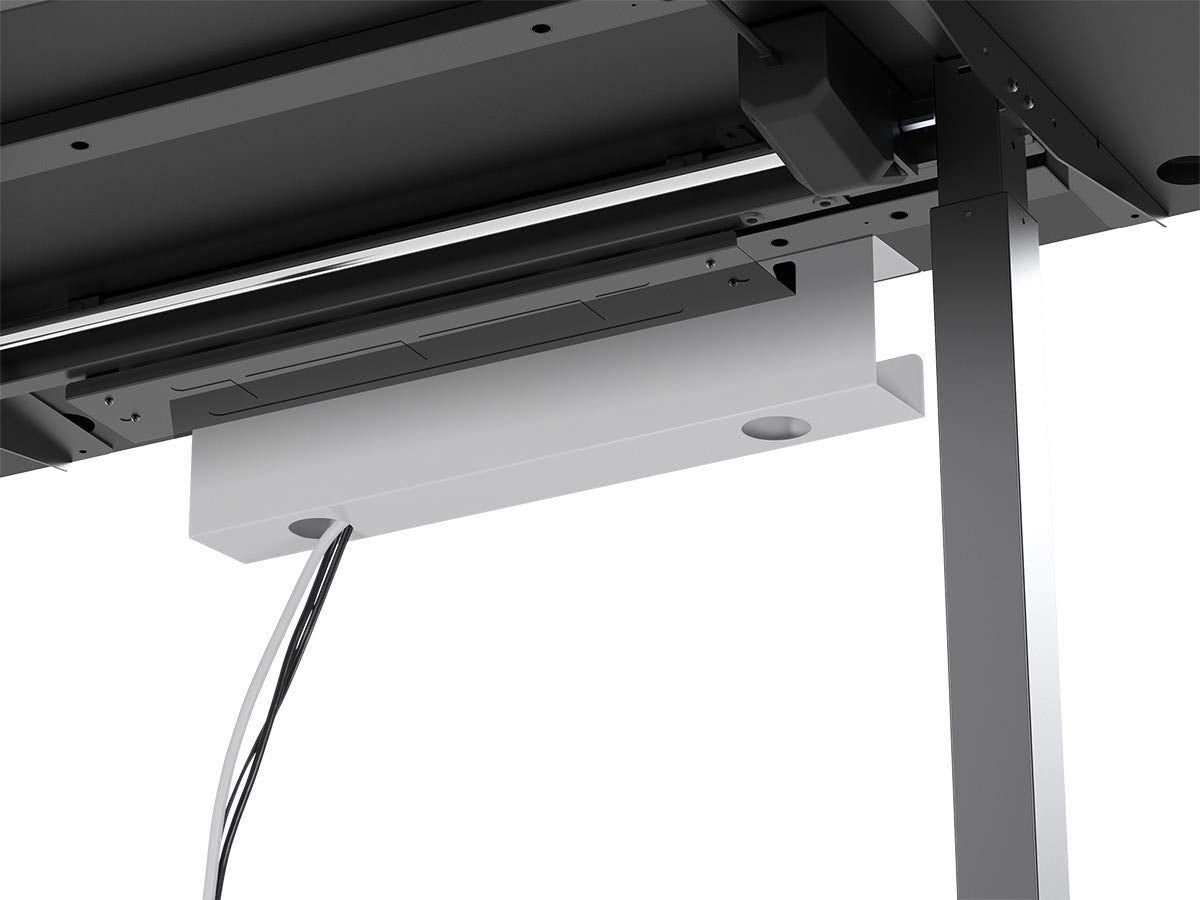Monoprice Under Desk Cable Tray   Steel With Power Supply And Wire Management   Workstream Collection White