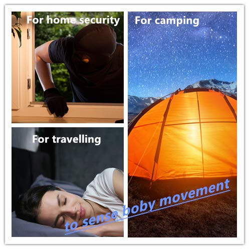 Portable Mini Motion Detector Alarm + 120Db Ear Piercing Siren + Sos Led Light, Hotel Door Room Security Device For Female Women