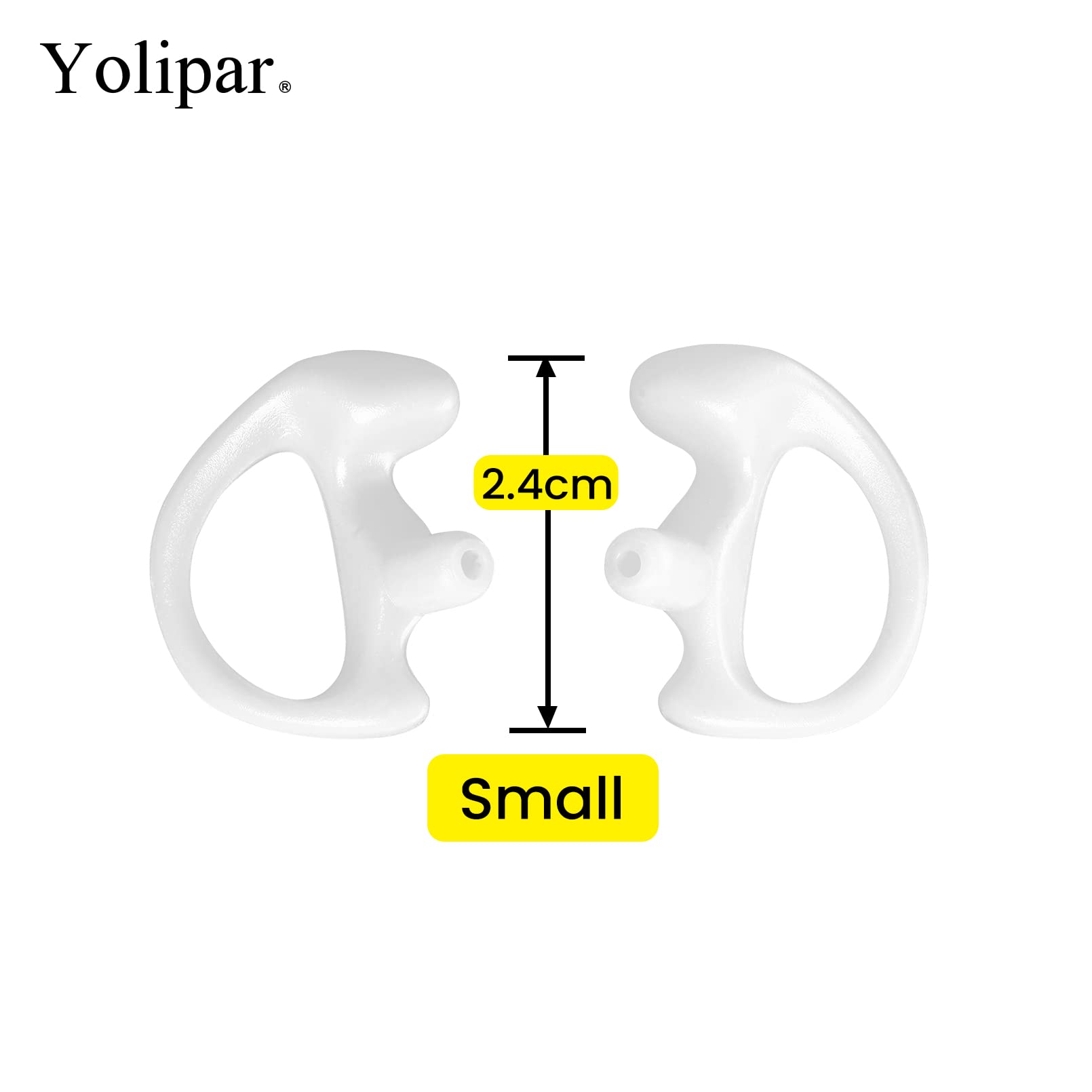 Yolipar Replacement Soft Silicone Eardud Earmold For Walkie Talkie Audio Kit Air Acoustic Tube Earpiece Headset (White, Small(1