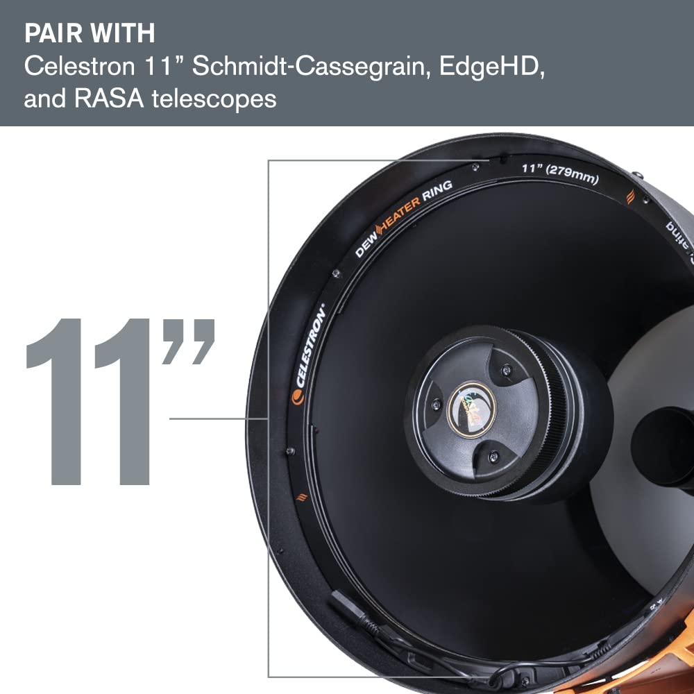 Celestron   Dew Heater Ring   Aluminum Dew Prevention   Compatible 11    Schmidt Cassegrain, Edgehd, Rasa Telescope Black