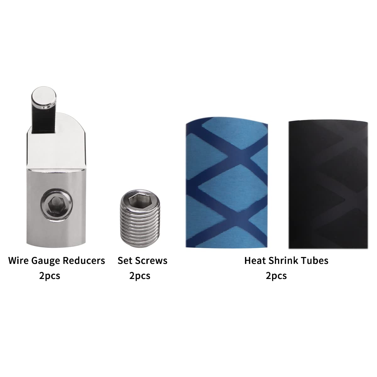 Urlwall 2Pcs Input Wire Gauge Reducer, Offset Angled 1/0 Gauge To 4 Gauge Amp Input Reducers, Car Audio Power/Ground Input Reduc