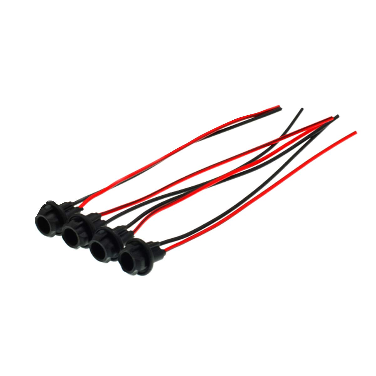 Devmo 4Pcs T10 Wire Wiring Harness W5W 168 194 2825 W3W 147 152 158 159 161 T10 Socket Holder Connector Cable T10 Wedge Base Uni
