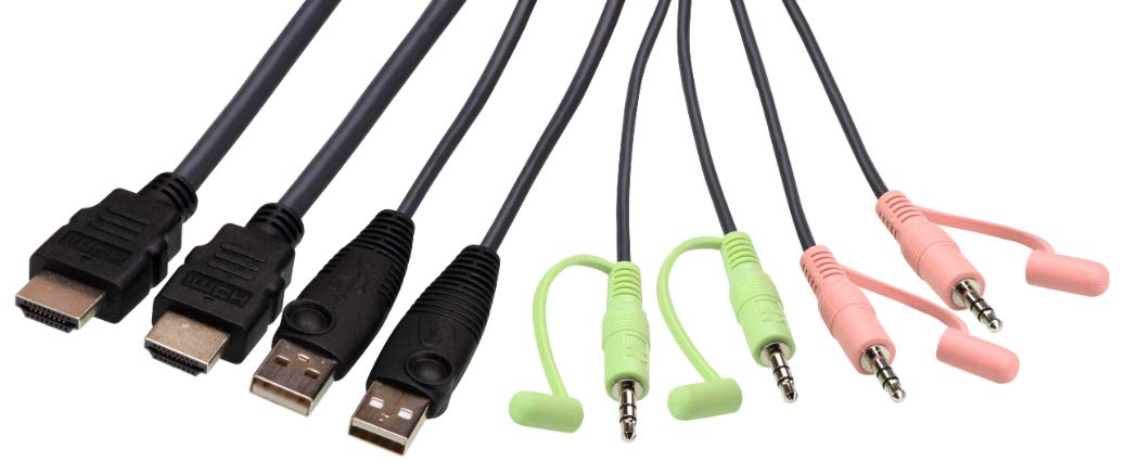 Aten Cs22H 2 Port 4 Ft Hdmi Cable Kvm Switch For 2 Pc Or Laptop Computers 2560 X 1440 144Hz   4K Dci 4096 X 2160 60Hz Video With