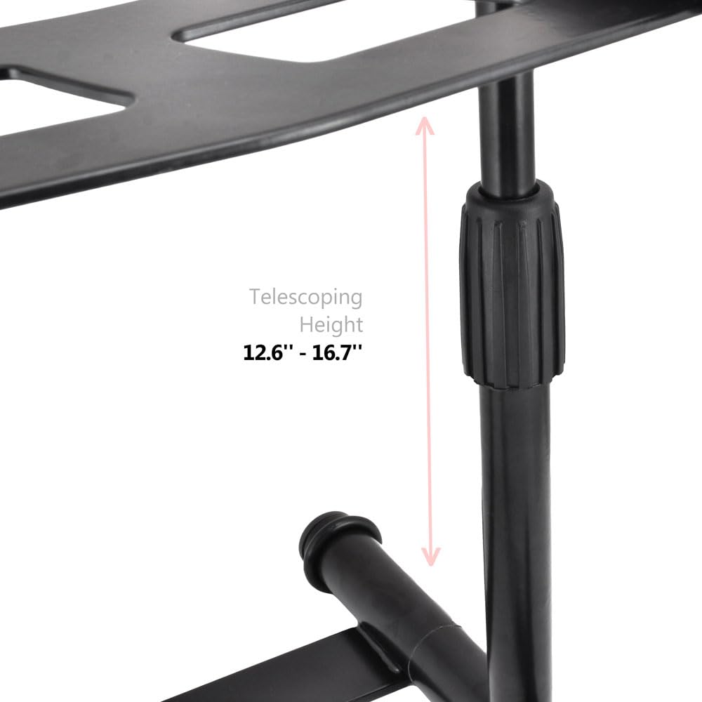 Pyle Portable Folding Laptop Stand - Standing Table With Adjustable Angle, Foldable Height And Four Prong Anti-Slip Tray For Ipa