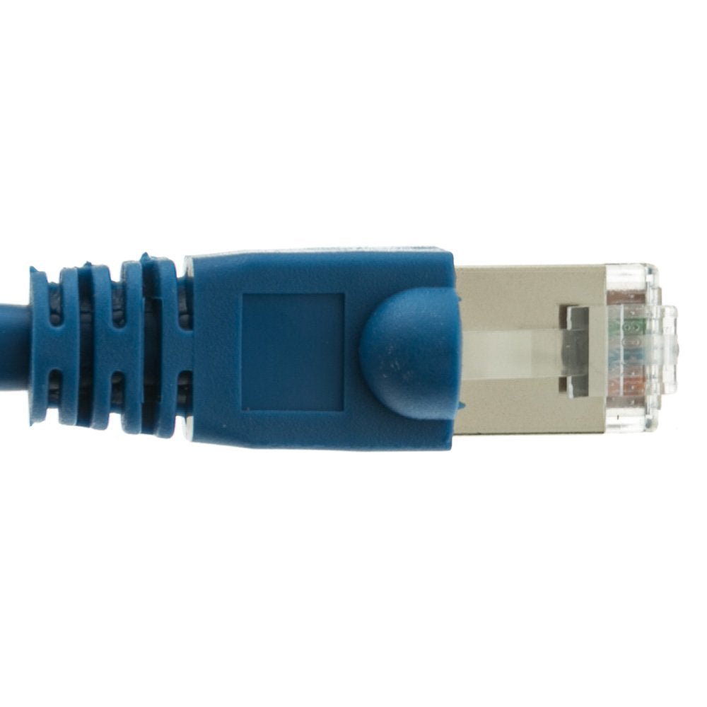 Cablewholesale 15 Foot Blue Cat6A Ethernet Patch Cable, Snagless/Boot With Rj45 Connector, 500 Mhz, 26 Awg, Stp(Shielded Twisted
