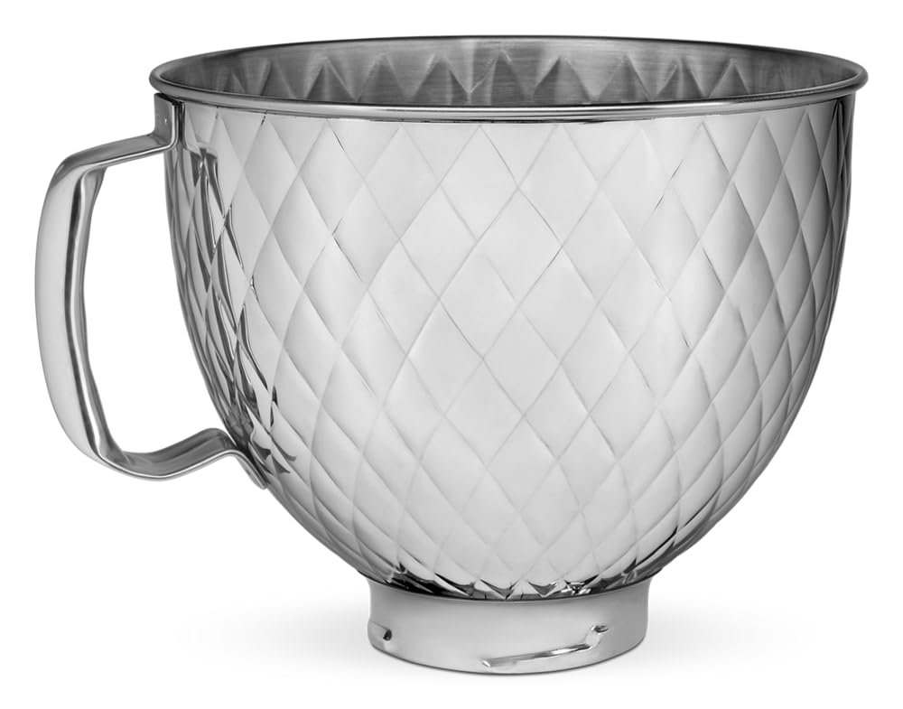 Kitchenaid 5 Quart Stainless Steel Bowl For All Kitchenaid 4.5 5 Quart Tilt Head Stand Mixers Ksm5Ssbqb, Quilted Stainless