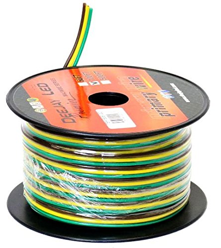 100-Foot 3-Conductor 18 Gauge Primary Stranded Cable Ideal for Accessory Hookups