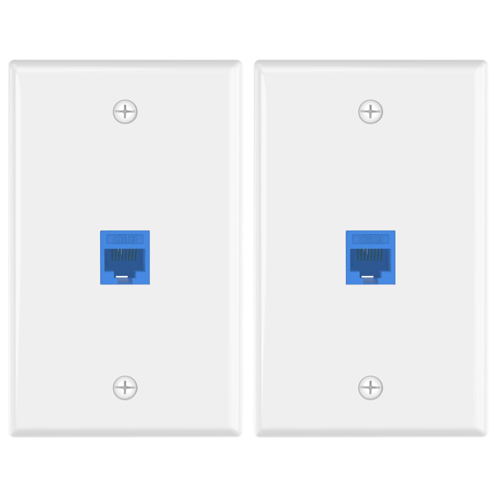 Vce Ethernet Wall Plate (Ul Listed), 1 Port Keystone Jack Wall Plate With Rj45 Keystone Inline Coupler Insert, Female To Female
