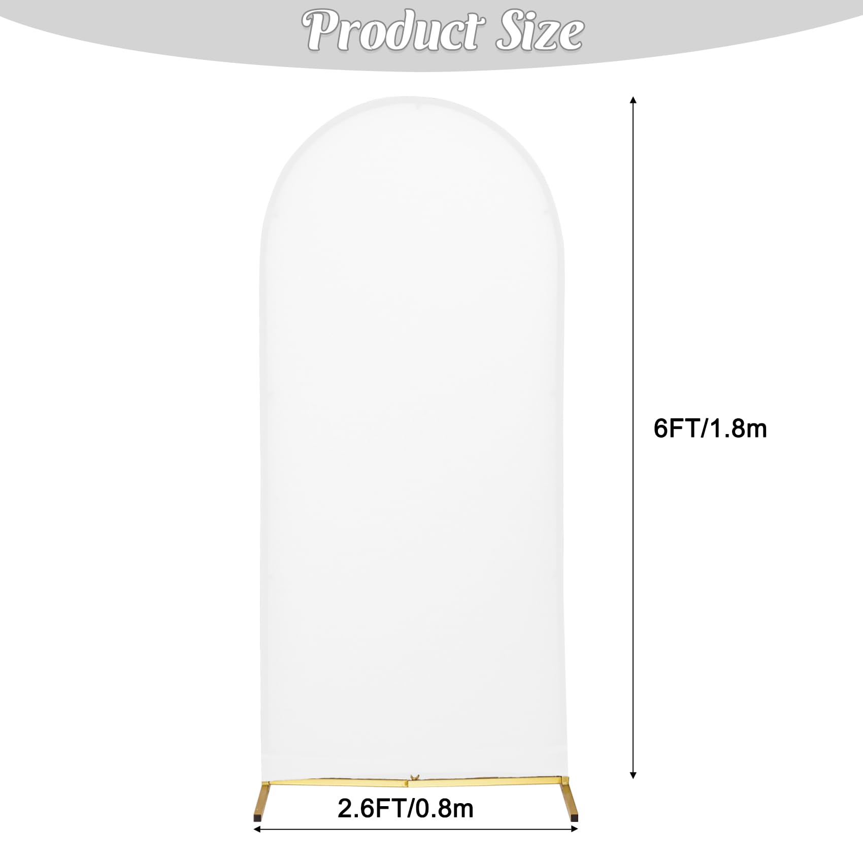 Wedding Arch Cover 6Ft White Spandex Fitted Arch Cover Round Top Stand Covers Double Side Stretchy Chiara Cover Backdrop Cover F