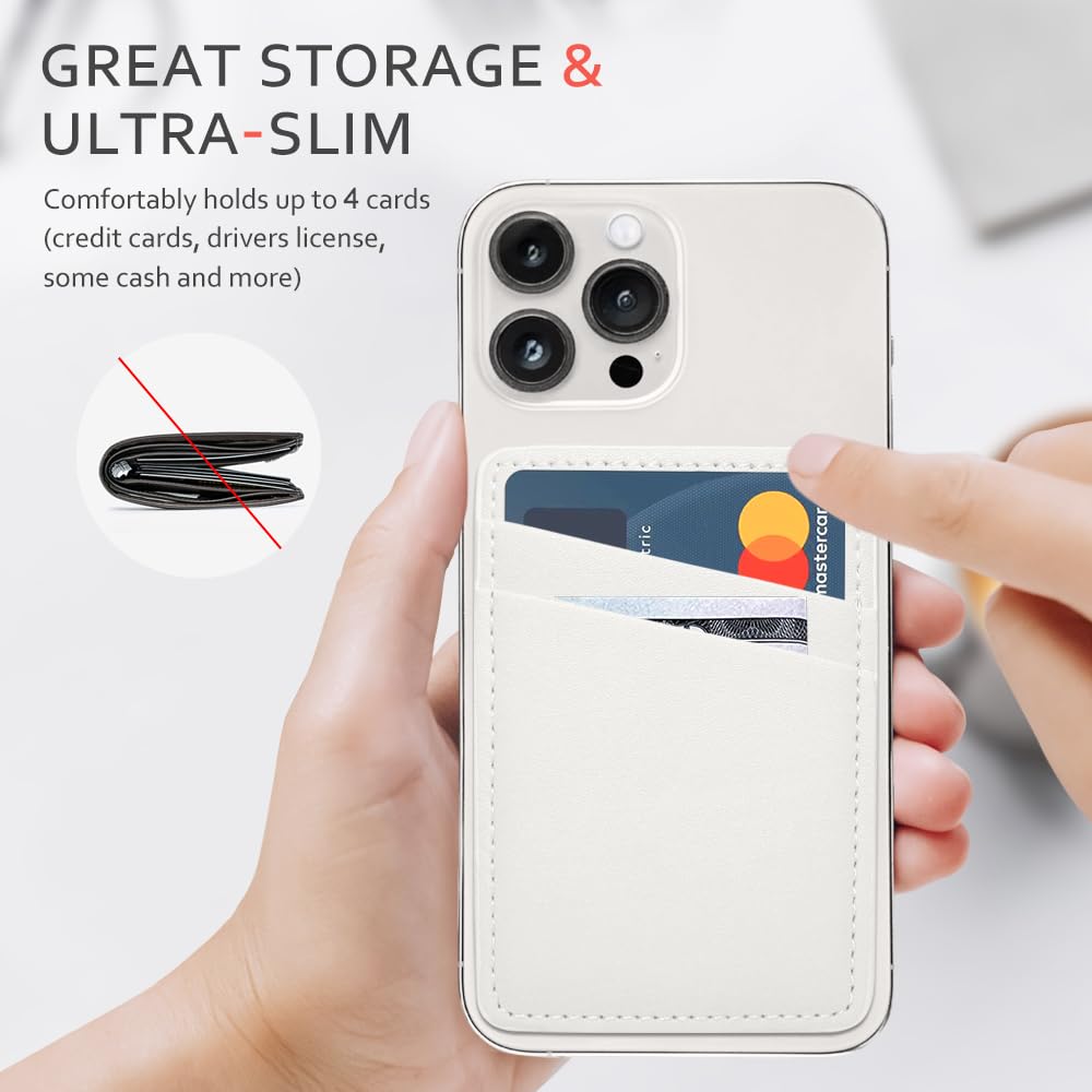 Phone Wallet Stick On, Leather Phone Card Holder, Credit Card Holder For Phone Case Compatible With Iphone, Samsung And Android