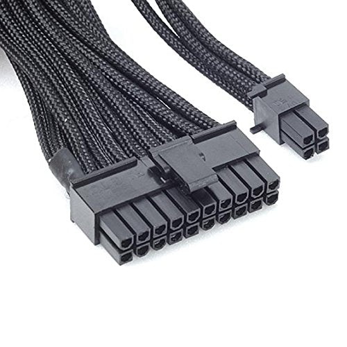 Mb 24Pin To Mb 24Pin(550Mm) Individually Sleeved Modular Cable, Black