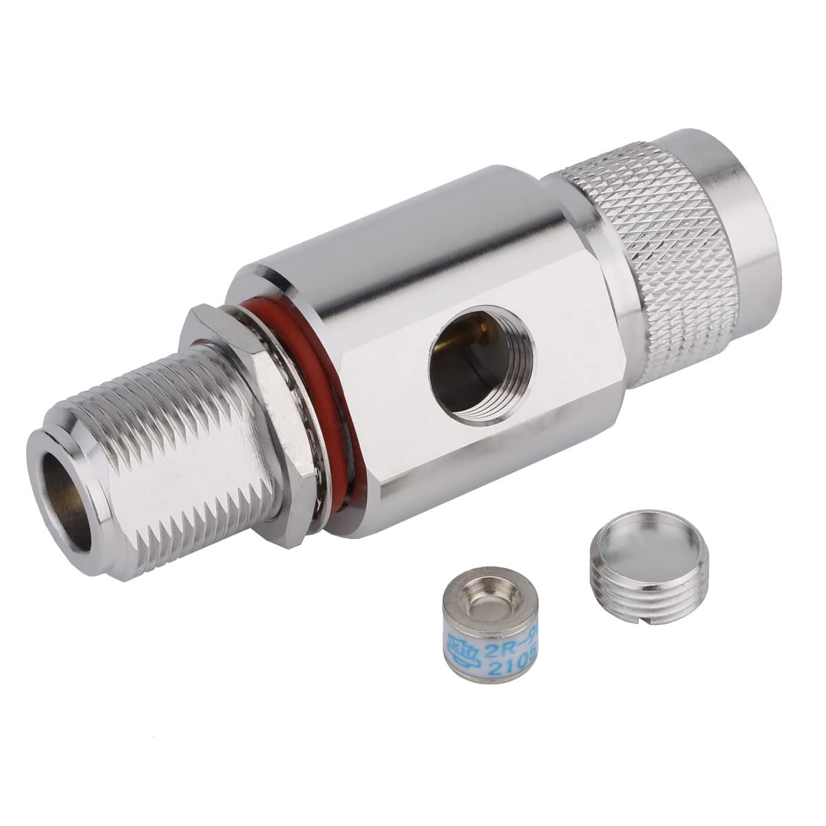Lightning Arrestor N Male To Female Bulkhead 50 Ohm 0 3Ghz With 90V Gas Tube Lightning Arrester (Lightning Arrestor N Male To Female)