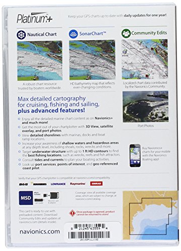 Navionics Platinum+ Sd 635 West Gulf Of Mexico Nautical Chart On Sd/Micro Sd Card   Msd/635P+