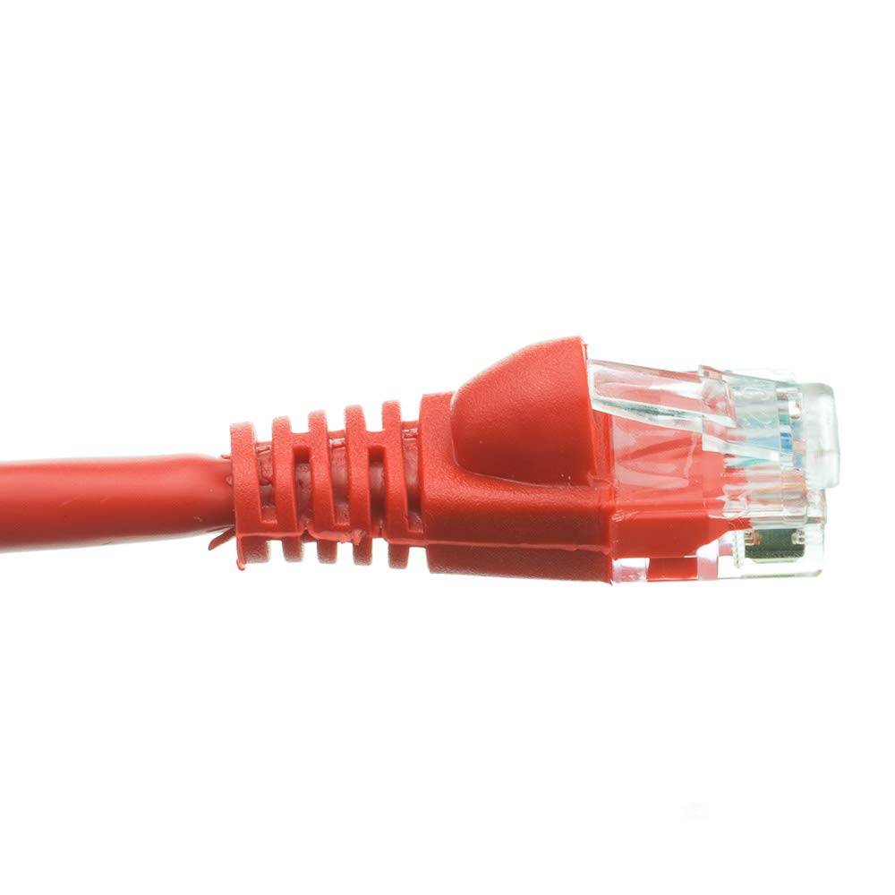 Cablewholesale 50 Foot Red Cat6A Ethernet Patch Cable, Snagless/Boot With Rj45 Connector, 500 Mhz, 24 Awg, Utp(Unshielded Twiste
