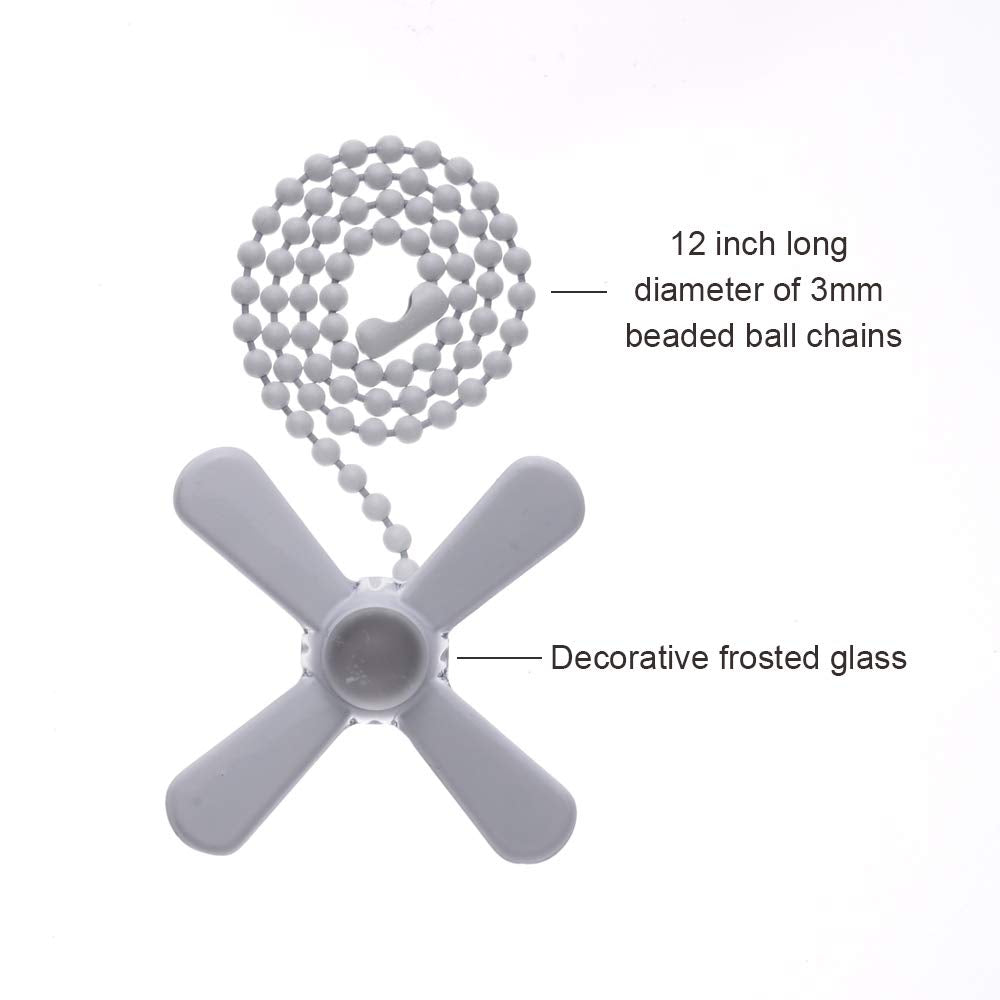 Smotecq Ceiling Fan Pull Chain Extender With Decorative Frosted Glass Bulb And Fan Cord, Fit All Standard 3Mm Diameter Ceiling F