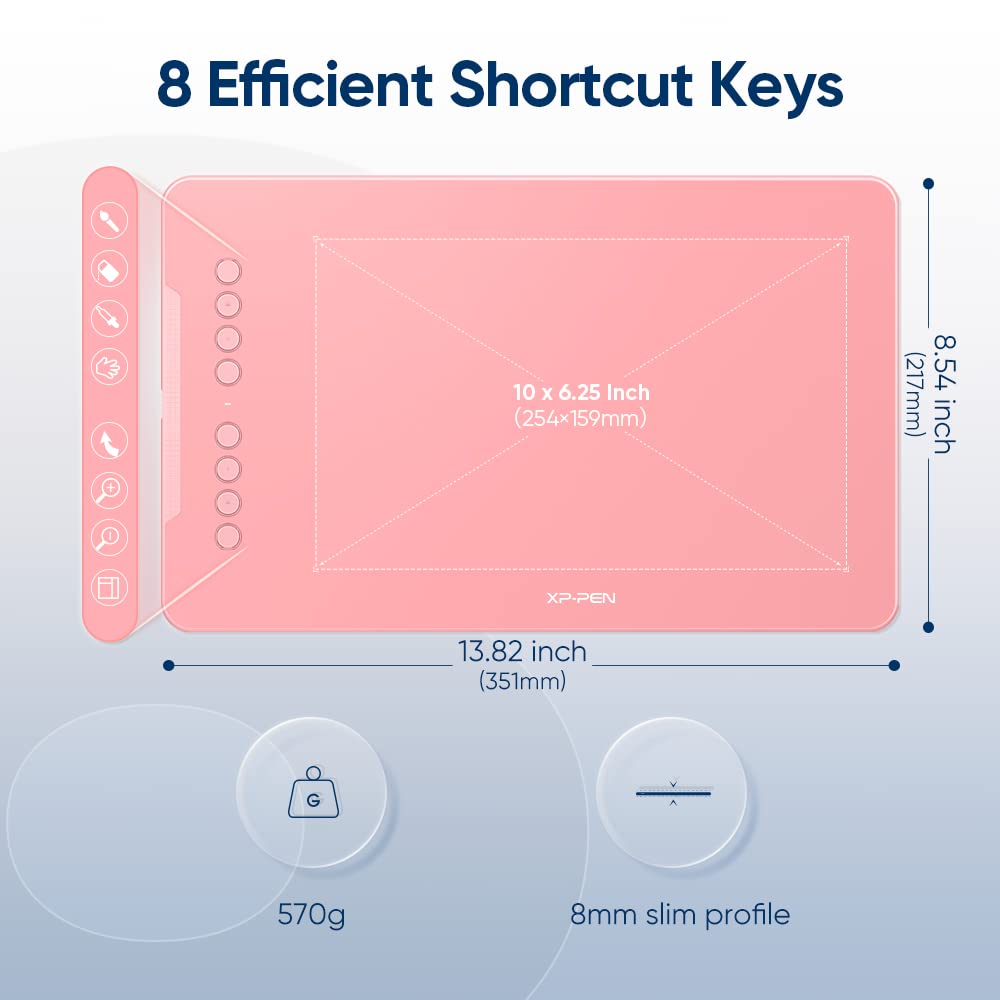 Drawing Tablet-Xppen Deco 01 V2 10X6.25 Inch Graphics Tablet Digital Drawing Tablet For Chromebook With 8192 Levels Pressure Bat