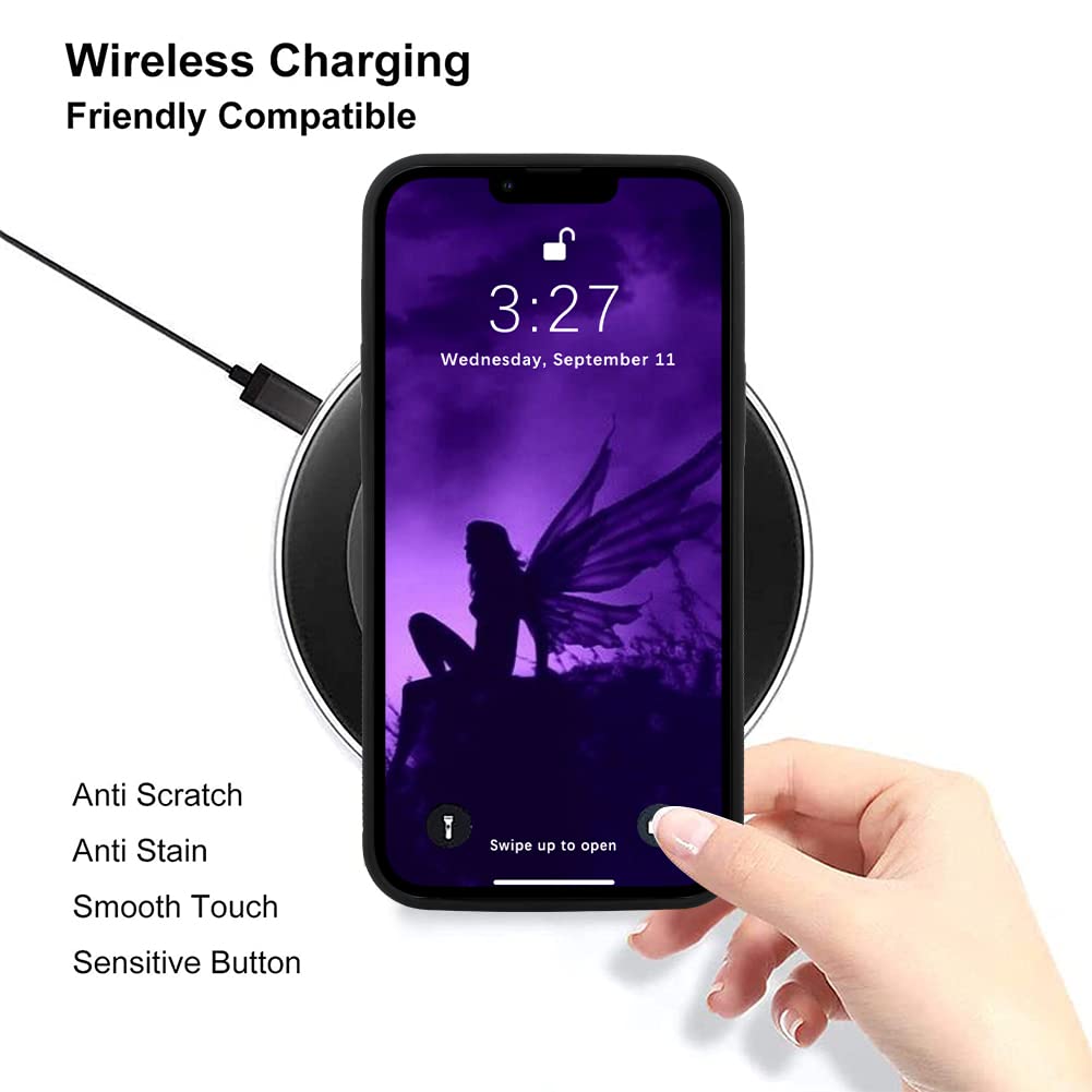 Ook Designs For Iphone 13 Case Glitter Purple Butterfly Nebula Space Design Hard Pc+Soft Tpu Bumper Anti Slip Ultra Thin Cover P