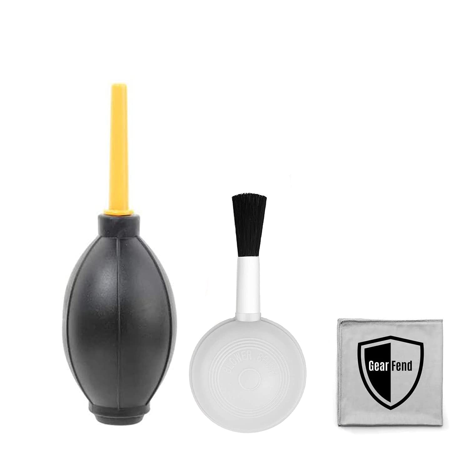 Gearfend Dust Cleaner Kit Strong Cleaning Air Blower + Soft Brush Blower For Camera & Camcorder, Lens, Lcd Screens, Etc + Microf