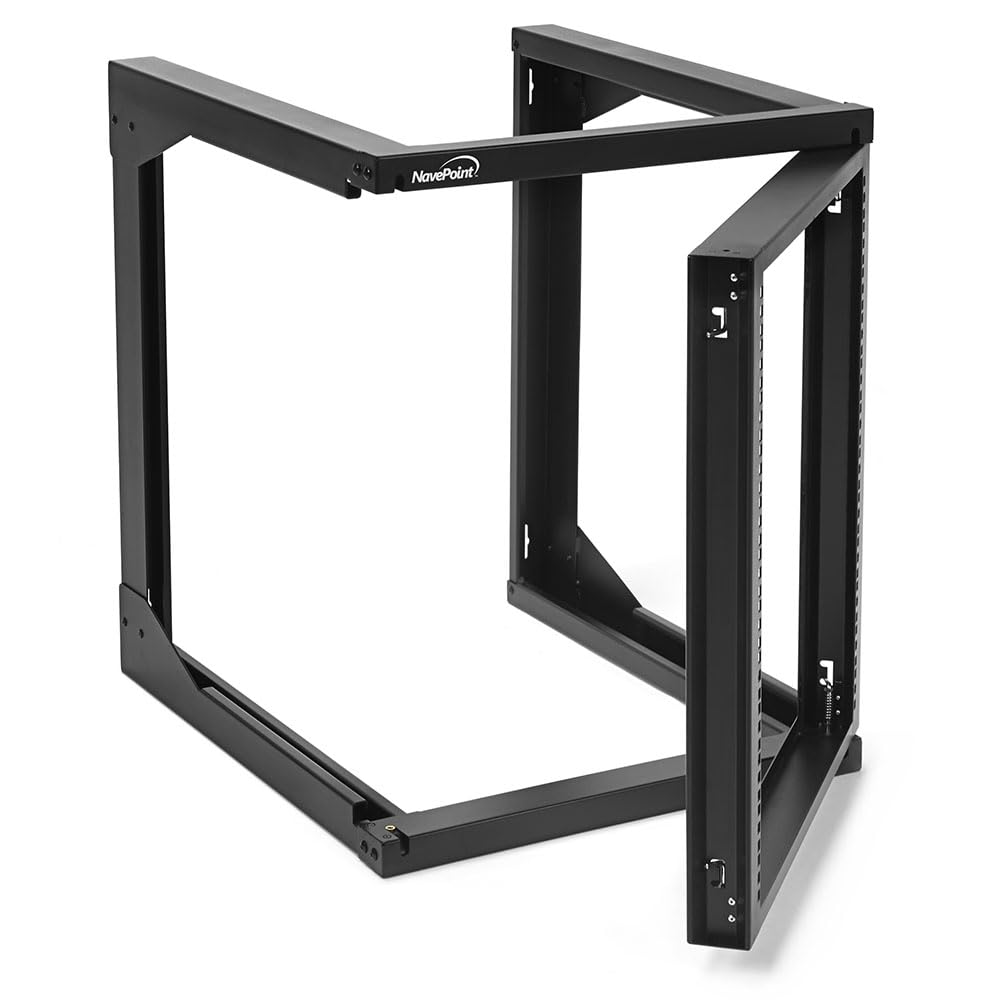 Navepoint 12U Server Rack With Swing Gate   12U Wall Mount Rack For 19 Inch It Equipment Open Frame Rack   Network Rack Wall Mou