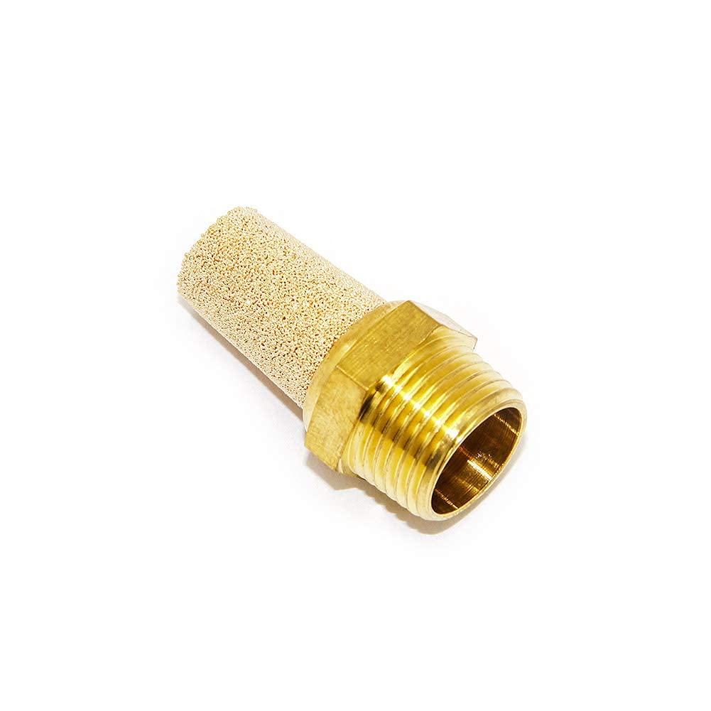 Joywayus Air Pneumatic Muffler Long Exhaust Muffler 1/4'' Npt Male Brass Flow Control Silencer Air Fitting(Pack Of 5)