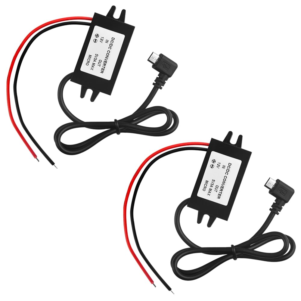Xingyheng 2Pcs Dc Dc Buck Converter Module 3A 12V 24V To 5V Dc Power Converter With Micro Usb Connector (Right Angle Usb Interfa