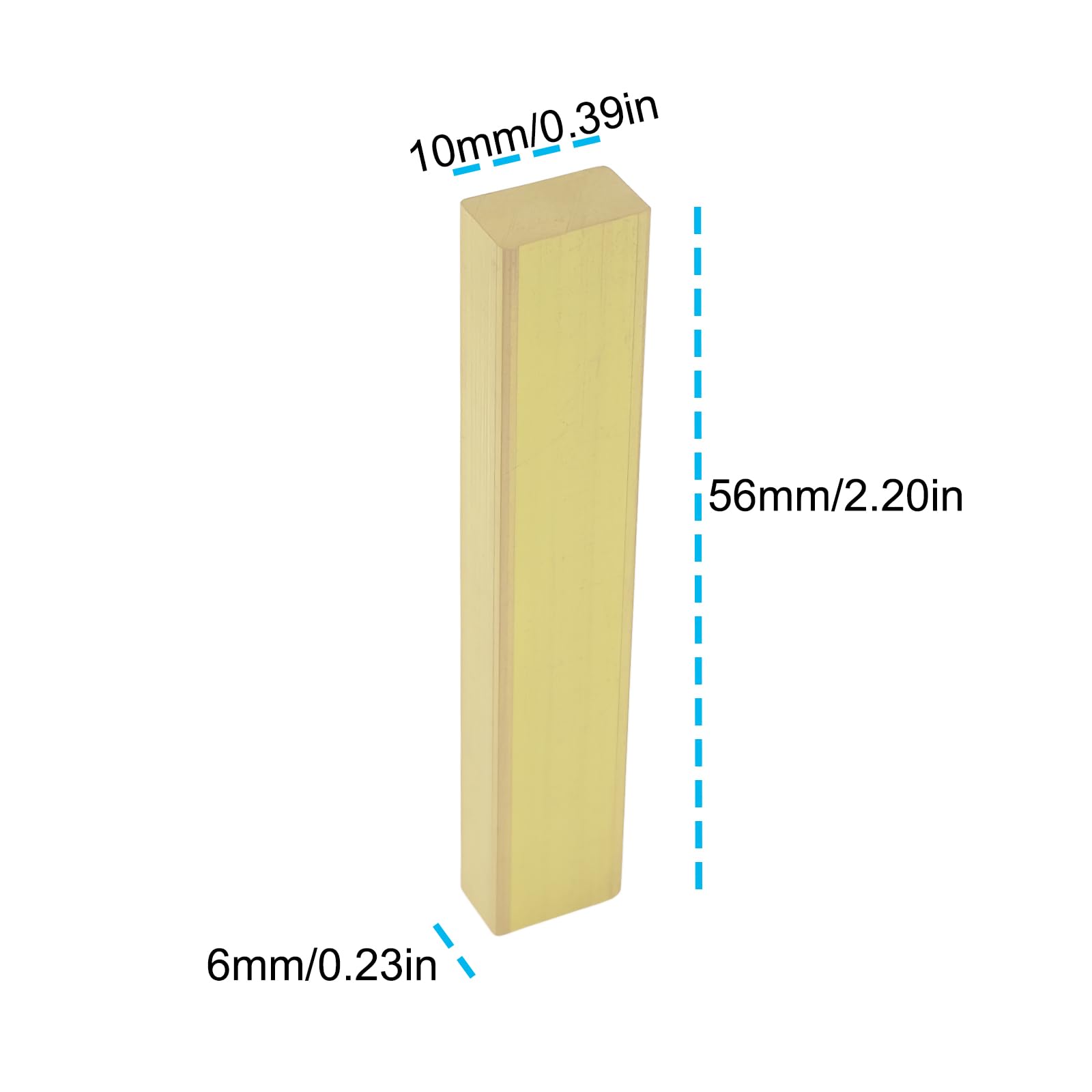 Briny River 2Pcs Electric Bass Brass Nut Blank 56X6X10Mm For Electric Basses Building Projects