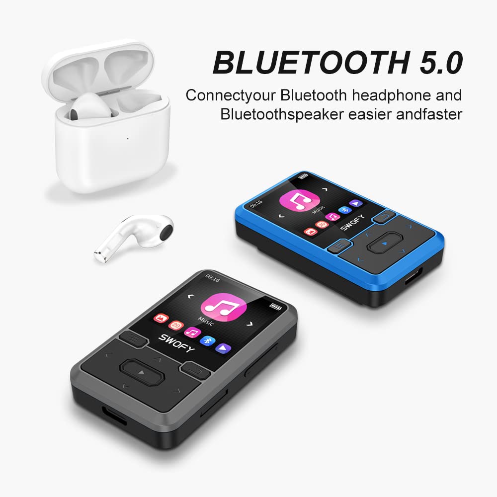 32Gb Clip Mp3 Player With Bluetooth 5.0, Mini Portable Wearable Mp3 Player With Fm Radio Recording, Music Mp3 Player For Kids Wi