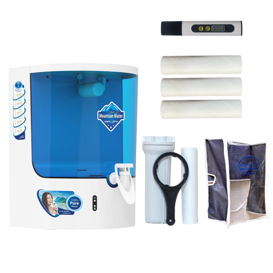 Aquaultra Water Purifier For Home | 9L  Ro+Uv+Uf CopperAlkaline | Includes Tds Meter, Body Cover & 1Year PreFilter Cartridge