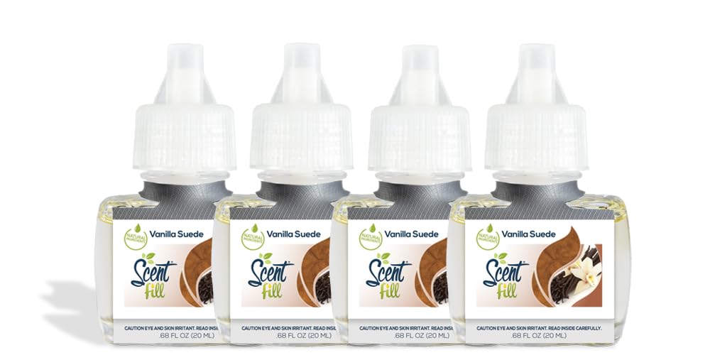 Scent Fill Vanilla Suede Plug In Air Freshener Refills, 4 Scented Oil Refills
