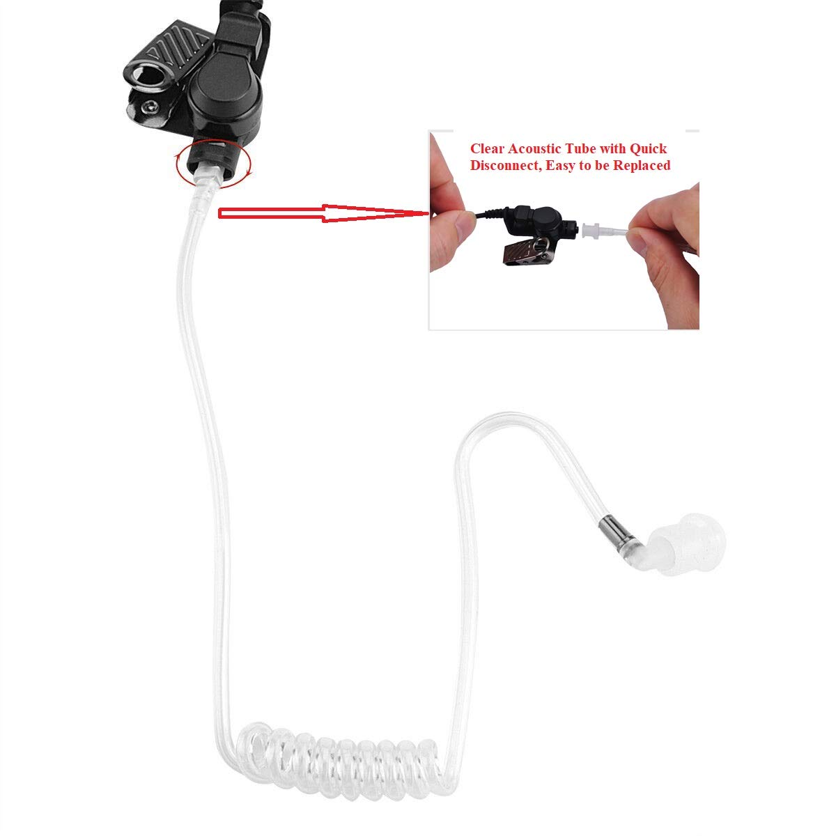 Jeuyoede Replacement Acoustic Tube Compatible With Motorola Kenwood Two Way Radio Earpiece Or Surveillance Kit Headset (2 Packs)