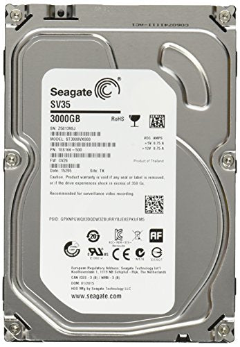 Seagate Sv35 3Tb 7200Rpm Sata 6 Gb/S 64Mb Cache 3.5 Inch Internal Drive For Video Surveillance (St3000Vx000)