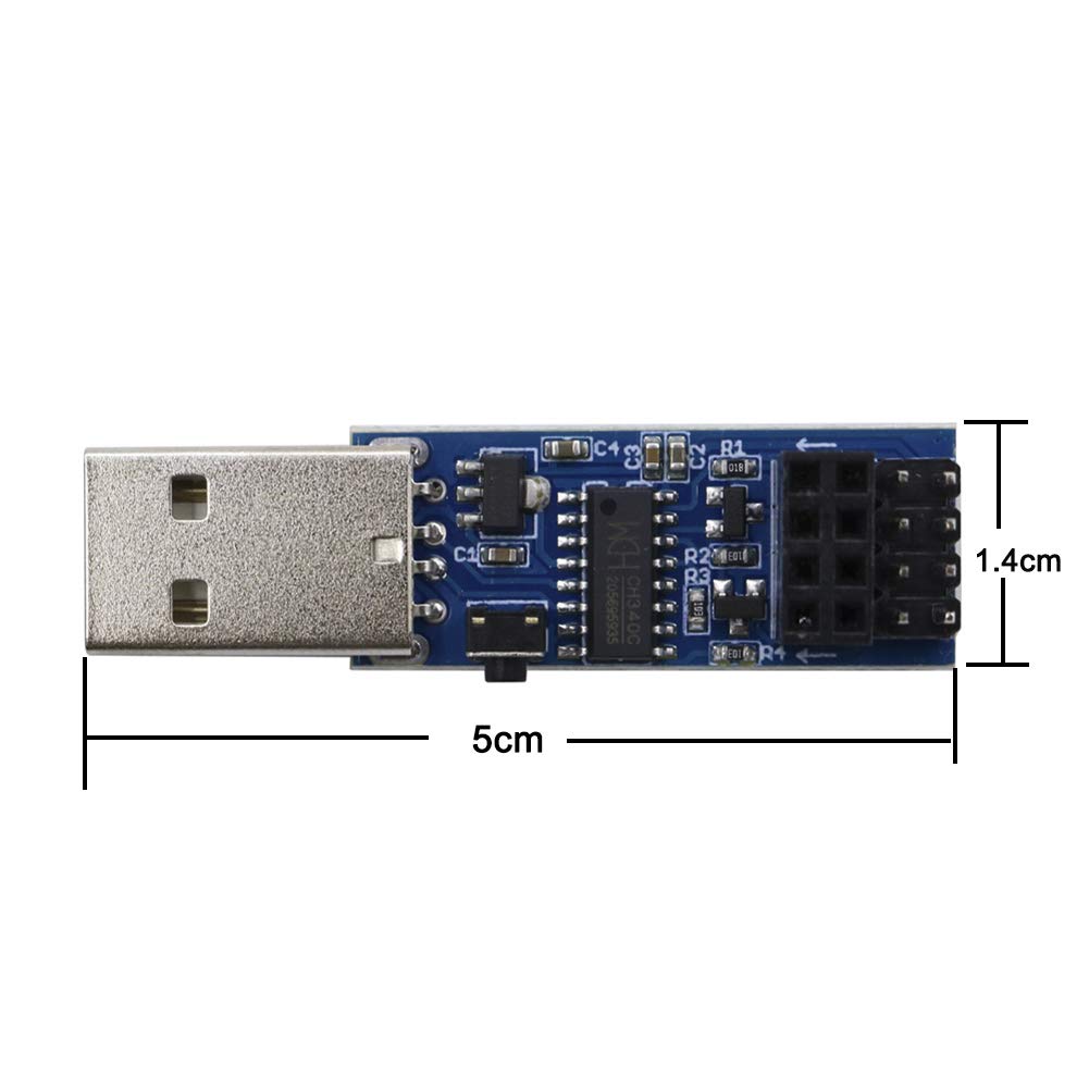 Diymall Usb To Esp8266 Ch340C Esp-01 Esp-01S Breakout Prog Wifi Programmer Downloader With Reset Auto-Download Circuit + Esp8266