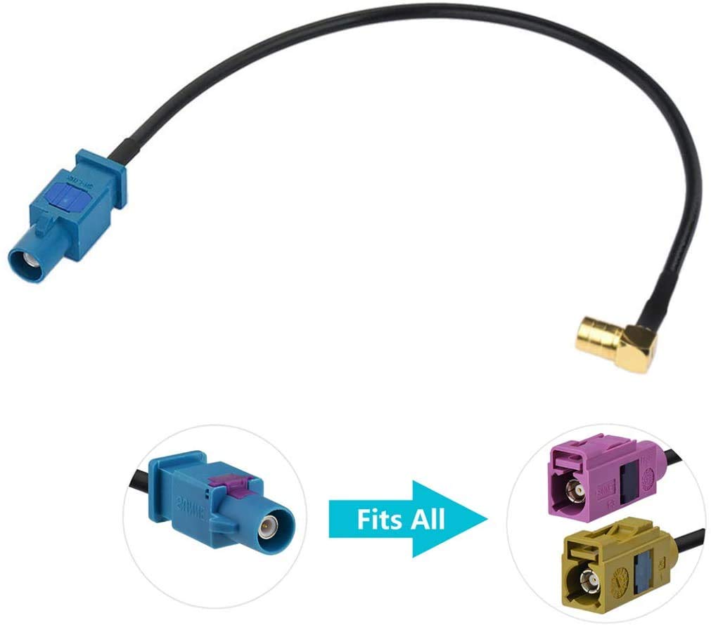 Bingfu Vehicle Car Truck Suv Satellite Radio Antenna Adapter Converter Cable, 6Inch Fakra Z Male To Smb Plug Coaxial Pigtail Cab