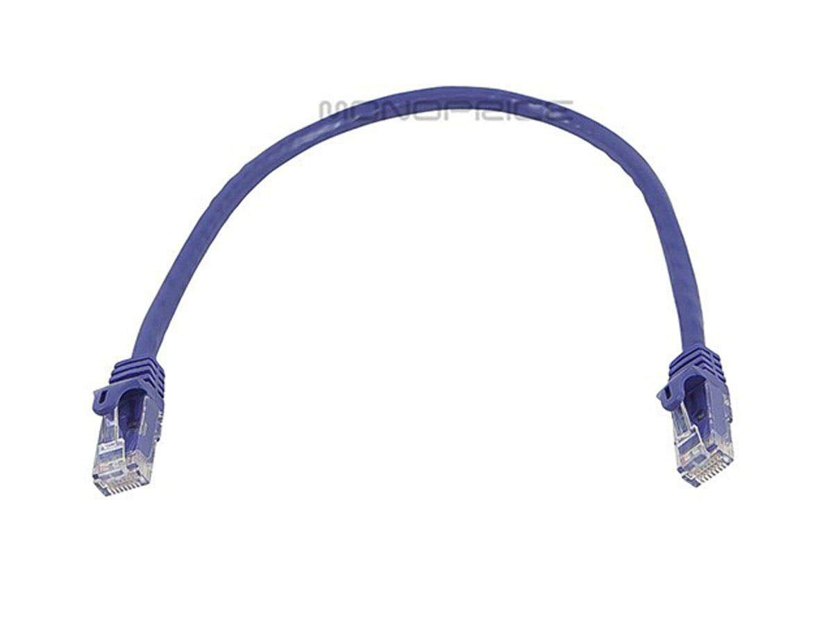 Monoprice Cat6 1Ft Purple Patch Cable Utp 24Awg 550Mhz Pure Bare Copper Snagless Rj45 Flexboot Series Ethernet Cable