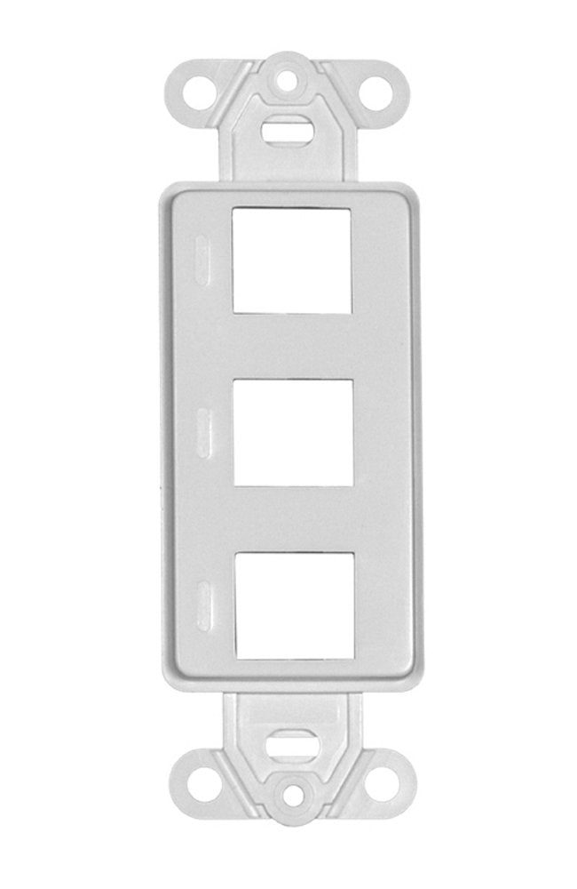 Decora Wall Plate Insert, 3 Hole Keystone Jack, White