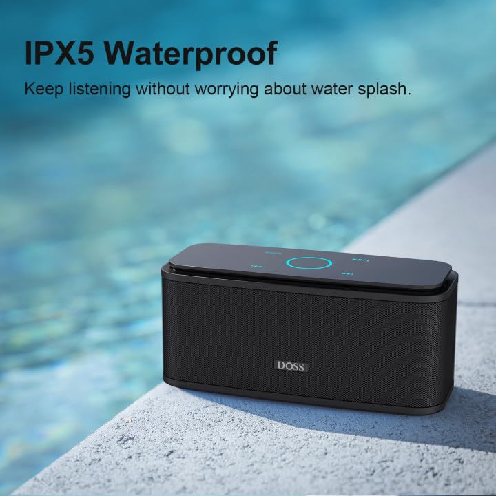Bluetooth Speaker, Doss Soundbox Touch Portable Wireless Bluetooth Speaker With 12W Hd Sound And Bass, Ipx5 Waterproof, 20H Play