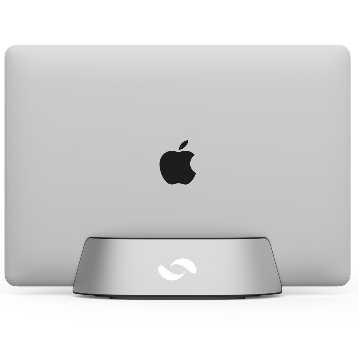 Humancentric Laptop Holder Vertical Laptop Stand In Aluminum, Adjustable Holder And Dock, Laptop Vertical Stand Fits Macbook Pro And Other Laptops .5' To 1.5', Upright Laptop Holder For Desk, Silver