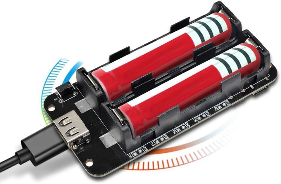 Diymore 1865O Battery Holder Double Li Ion V8 Battery Shield Micro Usb 5V/3A 3V/1A Power Bank Battery Charging Module For Raspbe