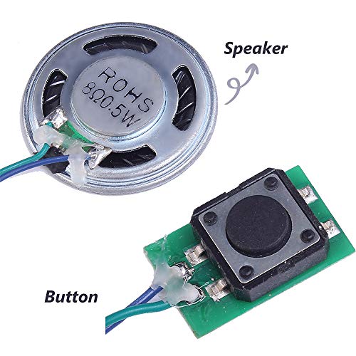Icstation 8M Button Control Sound Module - Programmable MP3 WAV Music Player with Speaker for DIY Birthday Music Box & Greeting Cards