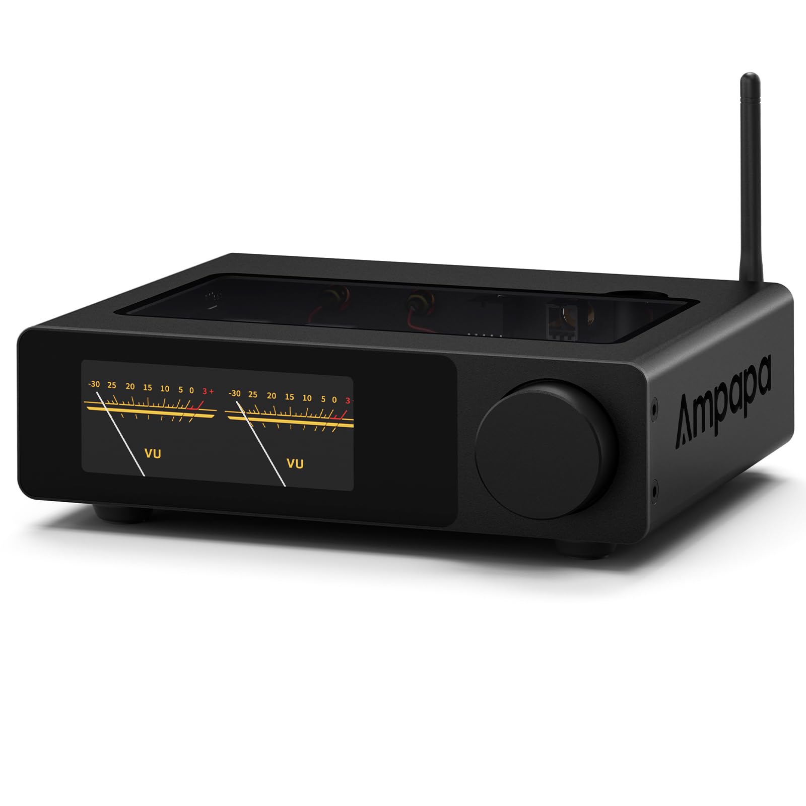 Ampapa 2 Channel Bluetooth Amp: HiFi 300W x2 Stereo Amplifier with BT 5.2 | HPF | Digital VU Meter | SUB Pre-Out | TRS Balanced