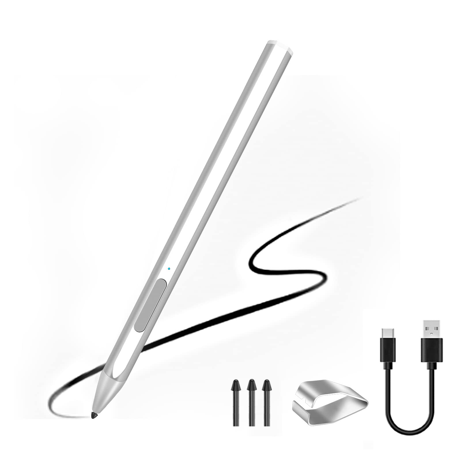 SSSGRGB Stylus for Microsoft Surface Pro9/8/7/6/5/4/3/X Surface Laptop/Book/Studio Surface 3/Go/Go2/Go3, 4096 Pressure Sensitivi